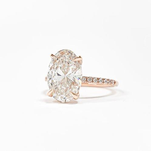 Ring - 14 karaat Roségoud - 3.15ct. tw. Diamant (Lab-grown), Sieraden, Tassen en Uiterlijk, Ringen