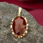 Gouden hanger met carneool | Vintage (vintage gouden hanger), Ophalen of Verzenden, Gebruikt, Goud, Overige merken