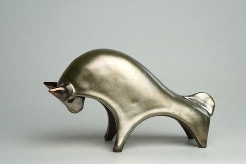 Urszula Despet - sculptuur, Modern Bull - 10 cm - Keramiek -, Antiek en Kunst, Kunst | Designobjecten