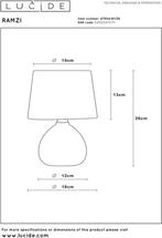 Lucide RAMZI - Tafellamp - Ø 18 cm - 1xE14 - Beige - Japandi, Ophalen of Verzenden, Nieuw