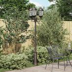 vidaXL Tuin Lamp Paal 3-Lamp E27 Brons 235 cm Aluminium, Tuin en Terras, Buitenverlichting, Verzenden, Nieuw