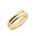 18 Krt. Bicolor gouden ring; Unisex (diamant, 750) (diamant), 18 tot 19, Gebruikt, Overige kleuren, Ophalen of Verzenden