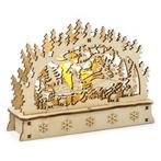 Houten kerstfiguur | Kerstman met slee | Konstsmide, Diversen, Kerst, Verzenden, Nieuw