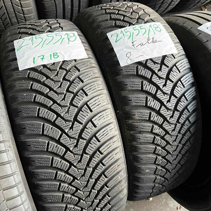 2 x Falken 215-55-18 Winterbanden 8mm, Auto-onderdelen, Banden en Velgen, 18 inch, Winterbanden, 215 mm, Personenwagen, Gebruikt
