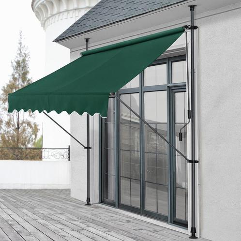 Klem zonwering luifel uitschuifbaar donkergroen 400x120 cm, Tuin en Terras, Zonneschermen, Nieuw, Verzenden