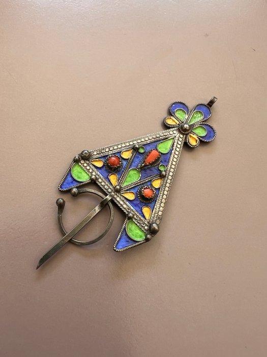 Berber fibule en massief argent. - Zilver - Marokko - Eerste, Antiek en Kunst, Kunst | Niet-Westerse kunst