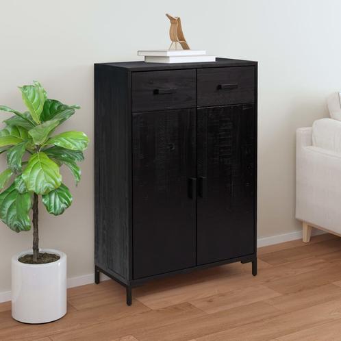 vidaXL Schoenenkast 75x40x110 cm massief grenenhout zwart, Huis en Inrichting, Kasten | Schoenenrekken, Nieuw, Verzenden