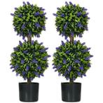 TRUUSK Lavendelbomen, Set Van 2, Kunstplanten, Met Cementblo, Huis en Inrichting, Woonaccessoires | Kunstplanten en Kunstbloemen