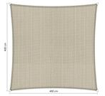 Premium schaduwdoek 4x4m vierkant waterdoorlatend Sahara..., Nieuw