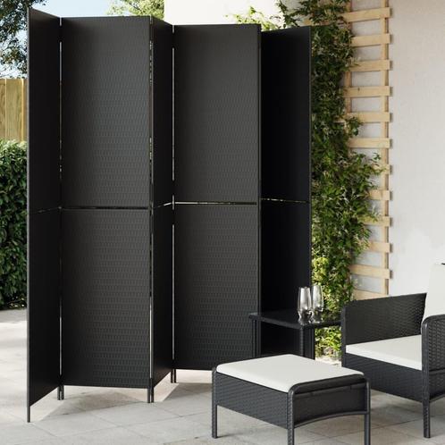 vidaXL Kamerscherm 6 panelen poly rattan zwart, Huis en Inrichting, Woonaccessoires | Kamerschermen, Nieuw, Verzenden