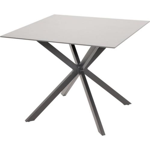 Crest tuintafel 90x90x73cm, Huis en Inrichting, Stoelen, Zwart, Nieuw, Ophalen of Verzenden