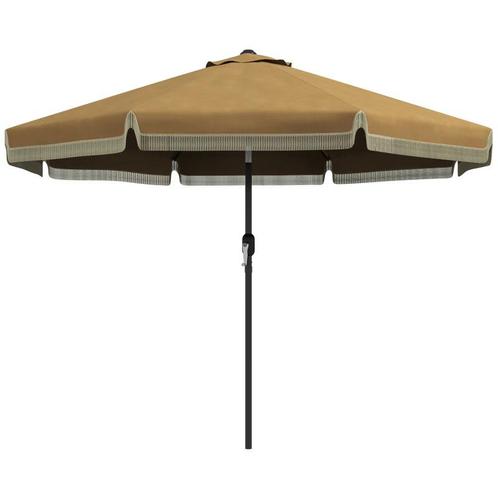 Parasol Met Franjedecoratie, 265 Cm, Kantelbaar, Tweedelige, Tuin en Terras, Parasols, Nieuw, Verzenden