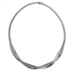 Zilveren fantasie boa collier (Ketting), Ophalen of Verzenden, Gebruikt, Overige kleuren, Zilver