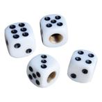 Simoni Racing ventieldoppen White Dice Wit/Zwart 4 stuks, Auto diversen, Ophalen of Verzenden, Nieuw