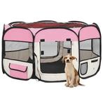 vidaXL Hondenren inklapbaar met draagtas 125x125x61 cm roze, Dieren en Toebehoren, Honden-accessoires, Verzenden, Nieuw