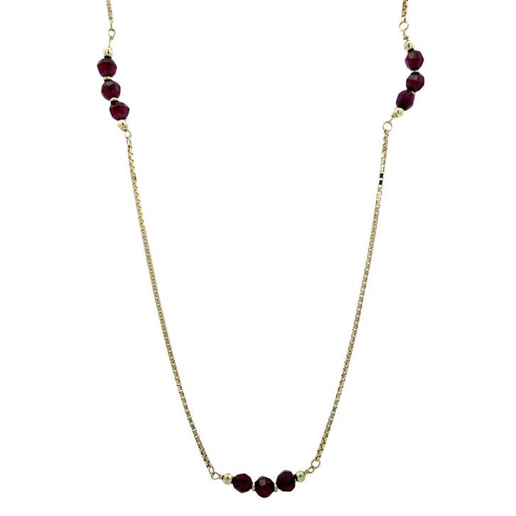 Gouden vintage venetiaan collier met granaat 14 krt, Sieraden, Tassen en Uiterlijk, Kettingen, Nieuw, Ophalen of Verzenden