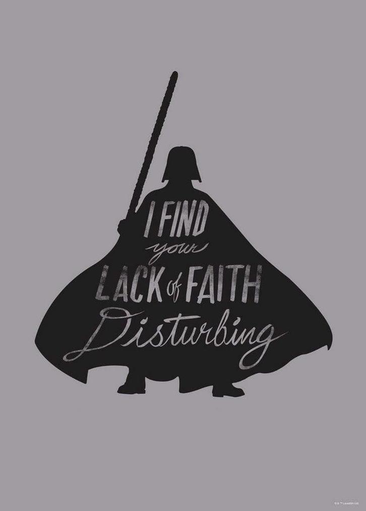 Kunstdruk Star Wars - Silhouette Quotes Vader 50x70cm, Huis en Inrichting, Woonaccessoires | Schilderijen, Tekeningen en Foto's