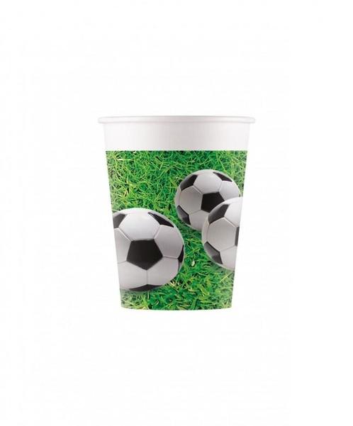 Bekers Voetbal 200ml 8st, Hobby en Vrije tijd, Feestartikelen, Nieuw, Verzenden