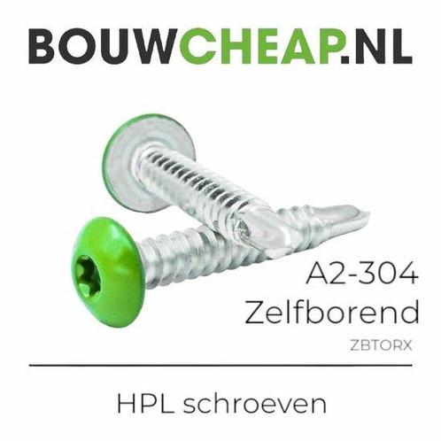 RVS Torxcolorschroef zelfborend 4,8x38 tbv HPL en Trespa®..., Doe-het-zelf en Verbouw, IJzerwaren en Bevestigingsmiddelen, Verzenden