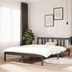 vidaXL Bedframe massief hout grijs 135x190 cm, Huis en Inrichting, Slaapkamer | Bedden, Nieuw, Verzenden