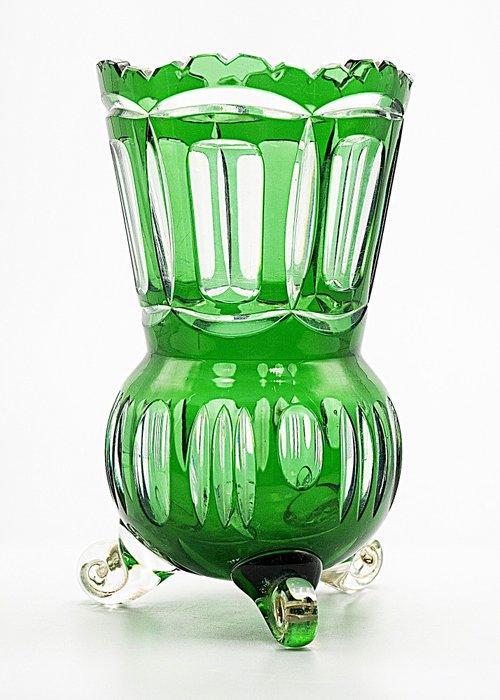 Haida Art Deco Faceted Crystal Glass Vase 1920 - Vaas -, Antiek en Kunst, Kunst | Designobjecten