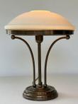 Tafellamp (1) - Art Deco - Brons, Messing, Opaline glas