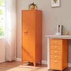 Lockerkast Kurikka metaal 137x38x38 cm oranje [en.casa], Verzenden, Nieuw in verpakking