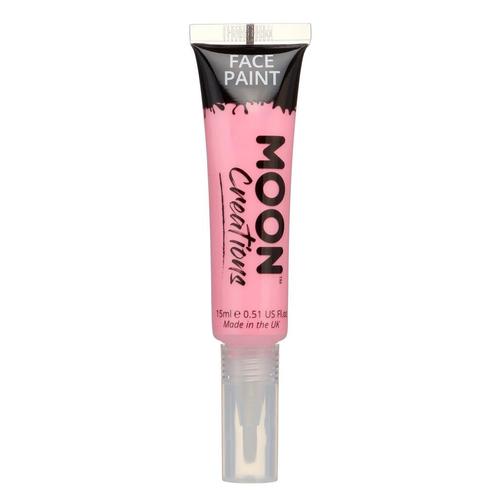 Moon Creations Face Paint with Brush Applicator Pink 15ml, Hobby en Vrije tijd, Feestartikelen, Nieuw, Verzenden