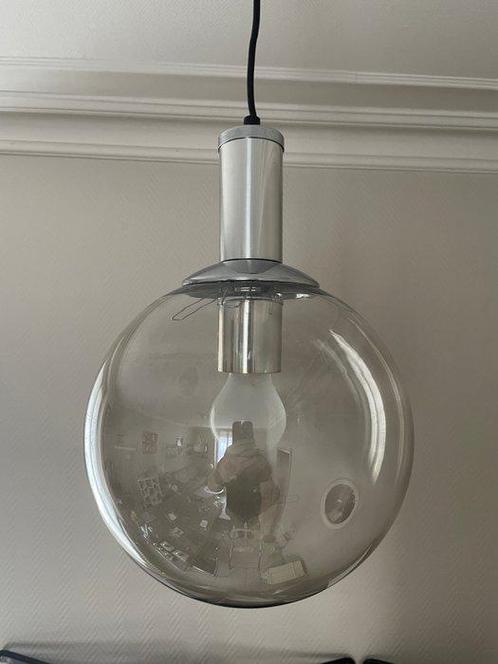 Delmas - Kroonluchter - Vintage suspensie met gerookt glas, Antiek en Kunst, Antiek | Lampen