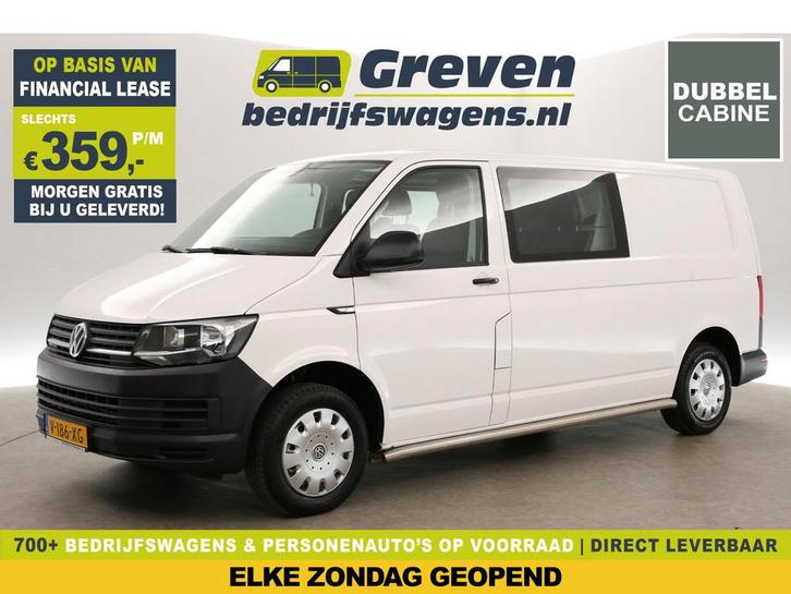 Volkswagen Transporter 2.0 TDI L2H1 DC 6 Pers 140PK Airco, Auto's, Bestelauto's, Te koop, Handgeschakeld, Financial lease, Diesel