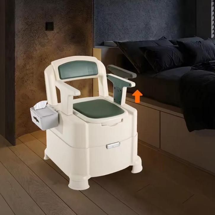 Draagbaar toilet met sensor nachtverlichting en armleuningen, Huis en Inrichting, Badkamer | Badkamermeubels, Nieuw, Verzenden