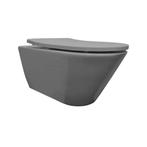 Wandcloset Met Toiletzitting BWS Lia Rimless Mat Grijs, Ophalen of Verzenden, Nieuw, Overige typen