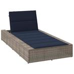 vidaXL Ligbed met zwevend kussen poly rattan grijs, Tuin en Terras, Ligbedden, Verzenden, Nieuw