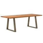 vidaXL Eettafel rechthoekig 220x90x74 cm massief eikenhout, Verzenden, Nieuw