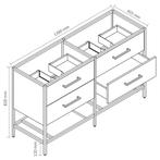 Onderkast Differnz Industrial 139 cm Bruin, Ophalen of Verzenden, Nieuw