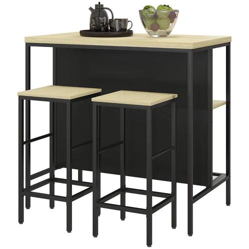 TRUUSK Barset, 2 Barstoelen En 1 Bartafel, Vlekbestendig, St, Huis en Inrichting, Tafels | Eettafels, Nieuw, Verzenden