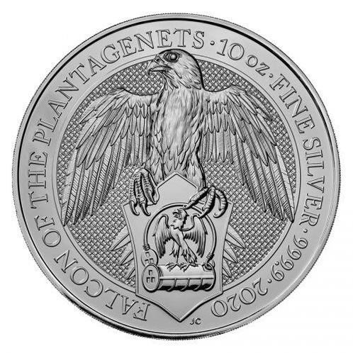 Queens Beast Falcon of the Plantagenets - 10 oz 2020, Postzegels en Munten, Munten | Europa | Niet-Euromunten, Losse munt, Zilver