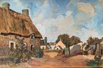 Raoul Frippier (c. 1880 - ?) - Village de Bretagne, Antiek en Kunst, Kunst | Schilderijen | Klassiek