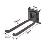 Dubbele wandhaak 20 x 6 cm. tuingereedschap ophangen -, Ophalen of Verzenden, Nieuw