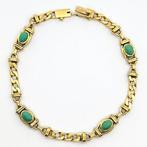 Armband - 18 karaat Geel goud Turquoise, Sieraden, Tassen en Uiterlijk, Antieke sieraden