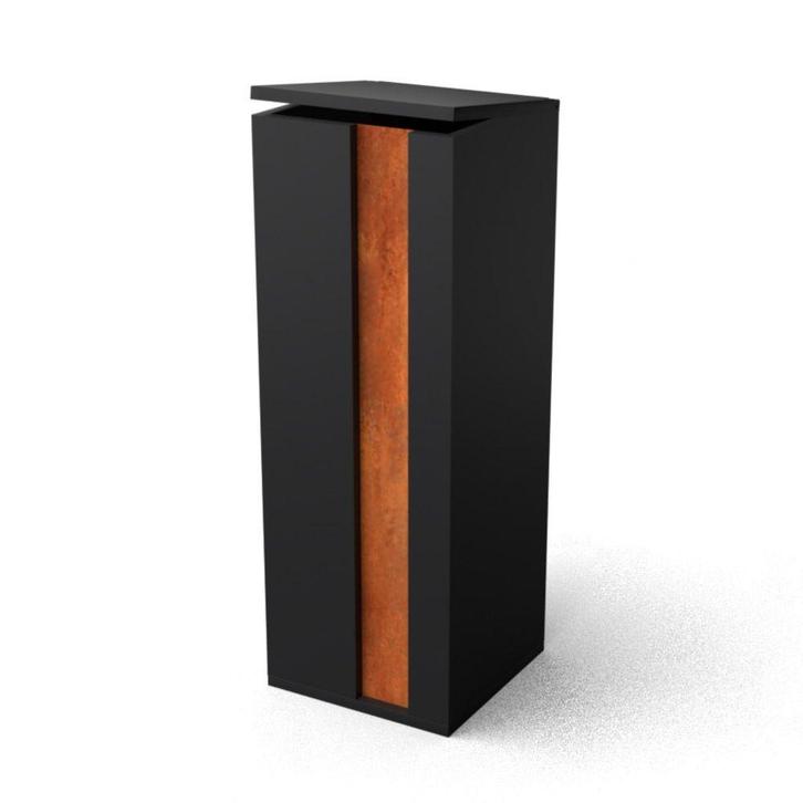 Geroba Collu-Combo pakketbrievenbus - zwart/cortenstaal, Tuin en Terras, Brievenbussen, Nieuw, Verzenden