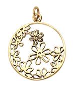 Bloemenring ketting hanger - brons, Verzenden, Nieuw