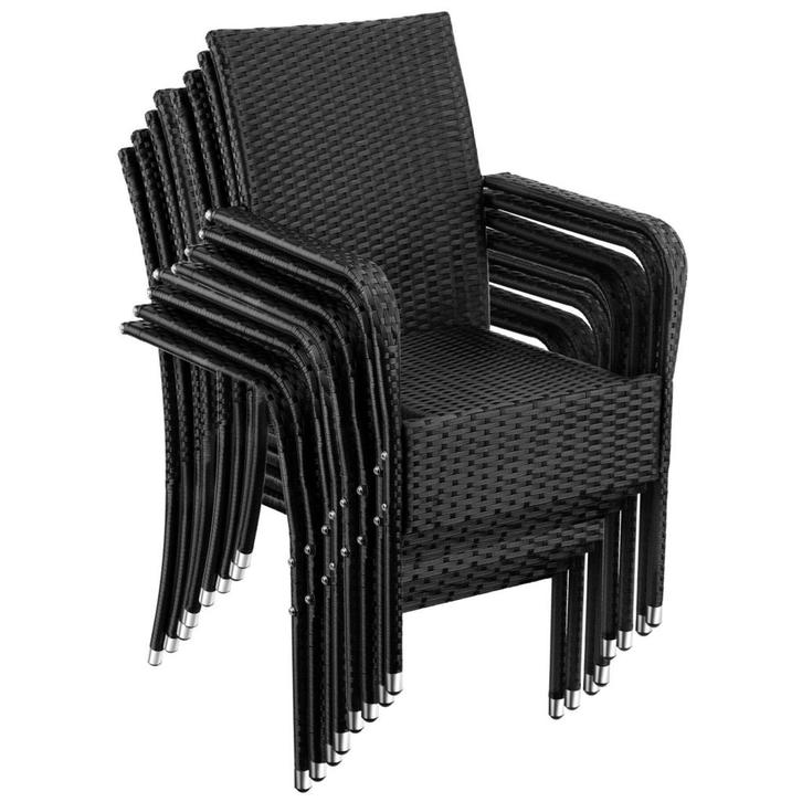 Wicker tuinstoel Girona, stapelbaar, draagkracht 120 kg - Se, Tuin en Terras, Tuinsets en Loungesets, Verzenden