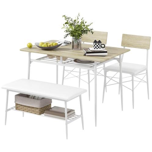 TRUUSK Eettafel Met 2 Stoelen, Bank, Eetgroep 4-delige Set,, Huis en Inrichting, Tafels | Eettafels, Nieuw, Verzenden