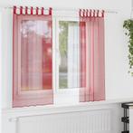vidaXL Gordijnen voile met lussen 2 st 140x175 cm wijnrood, Verzenden, Nieuw, Rood