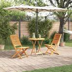 vidaXL Vouw Bistro Set 3 pcs Bruin Massief Acaciahout, Tuin en Terras, Tuinsets en Loungesets, Verzenden, Nieuw