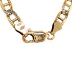 Bicolour gouden collier fantasie 51 cm 14 krt, Ophalen of Verzenden, Nieuw