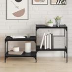 vidaXL Boekenplank Bord 4 pcs Zwart 100 x 40 x 1.5cm Bewerkt, Verzenden, Nieuw, Overige houtsoorten, Minder dan 50 cm