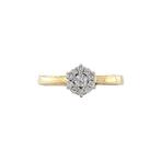 Gouden rozet ring met diamant 14 krt, Sieraden, Tassen en Uiterlijk, Ringen, Verzenden, Zo goed als nieuw, Wit, Goud