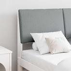vidaXL Gestoffeerd hoofdbord Lichtgrijs 160 cm Massief, Verzenden, Nieuw, Wit, Hout